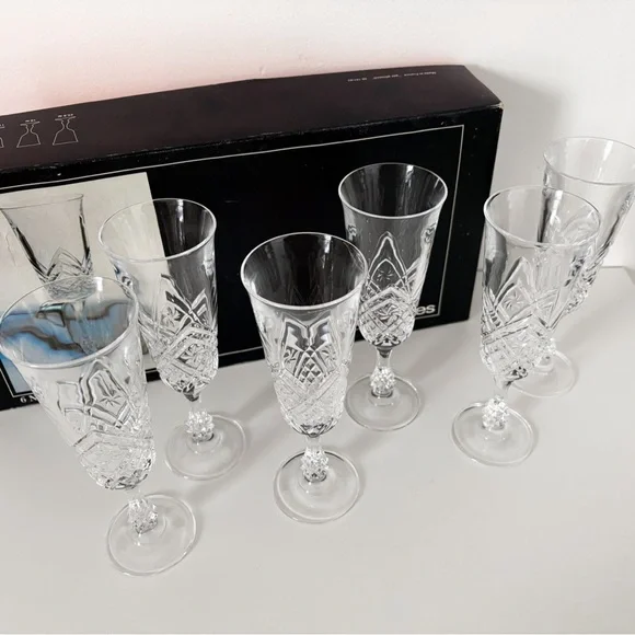 BNIB Vintage Cristal D'arques Neuville Champagne Glasses 5 oz- Set of - Picture 5 of 11